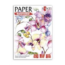 Набір паперу для акварелі SANTI "Flowers", А3, "Paper Watercolor Collection", 20 арк, 200