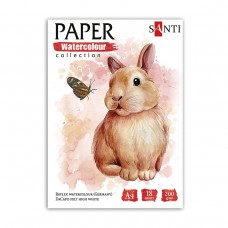 Набір паперу для акварелі SANTI "Animals", А4, "Paper Watercolor Collection", 18 арк, 200г