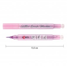 Маркер акварельний SANTI Glitter Brush, пензель, 18, світло-рожевий