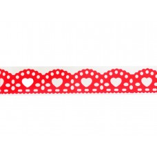 Стрічка фігурна самоклеюча "Серце", оксамитова, червона, 1.5 м