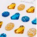 Стрази SANTI самоклеючі Diamonds сині, жовті, 16 шт
