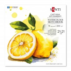 Скетчбук SANTI для акварелі 21х21см 15 аркушів склейка 200г/м2