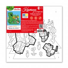 Картина за номерами SANTI Майнкрафт Кріпер та котики 25х25см